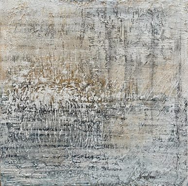"Dockside Sunset" Abstract texture with subtle shades of beige, grey, and hints of gold.